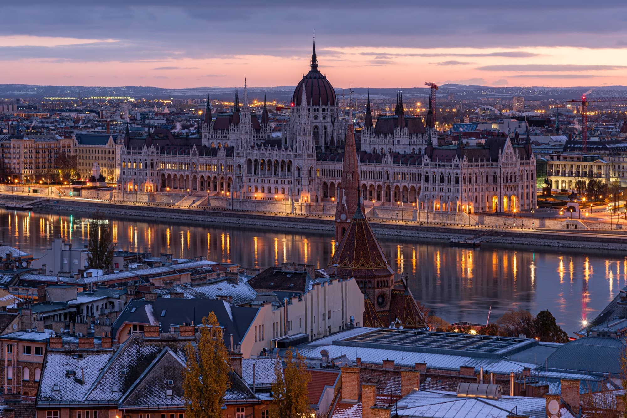 The Hungarian Parliament Building beside the Danube, used as a Danube route image.