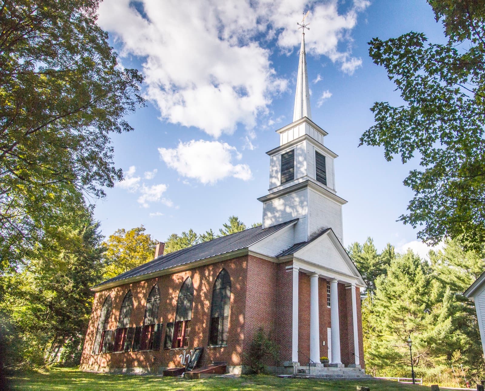 The Congregational Church in Grafton, Vermont; used as regional inland New England imagery.