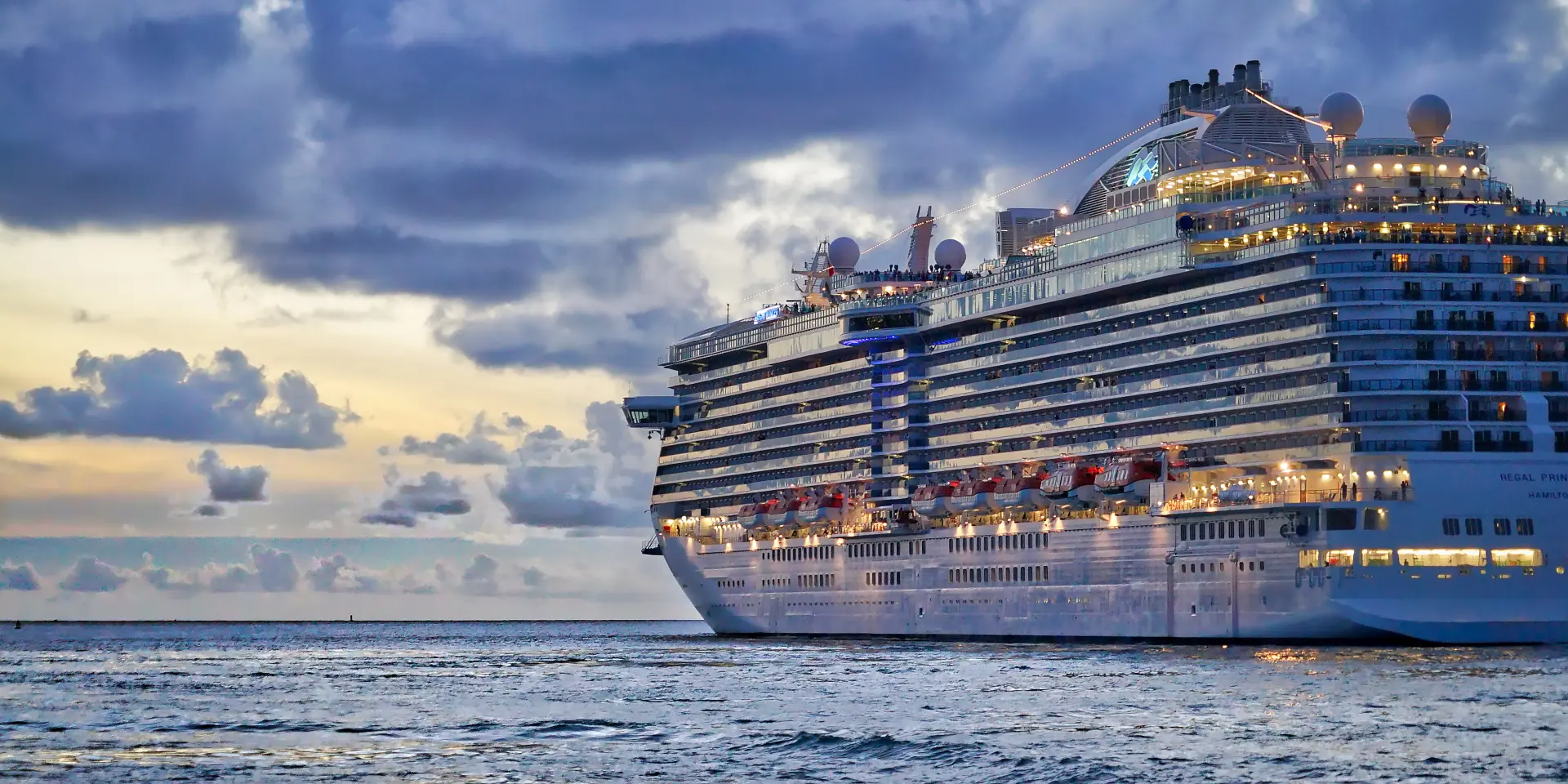 Cruise ship in Marseille harbour.
