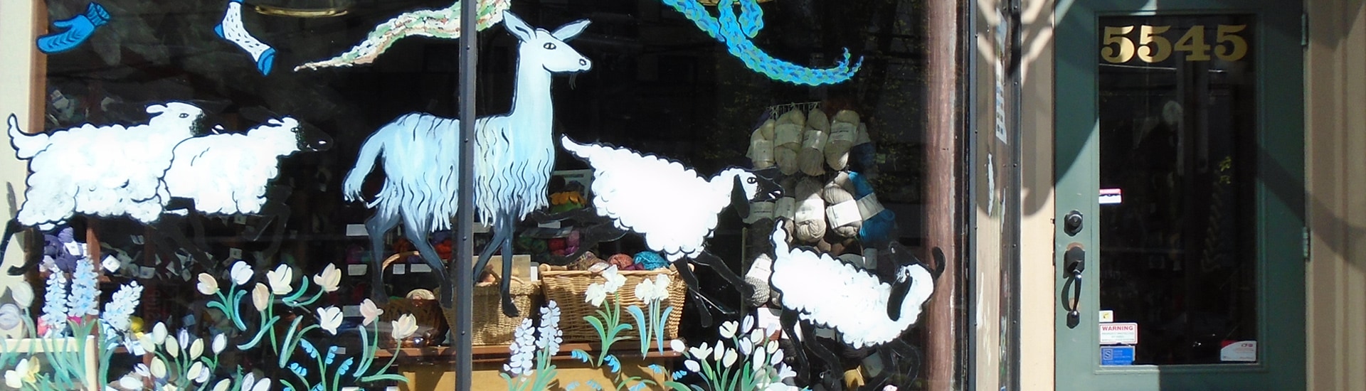 Yarn display at LK Yarns.