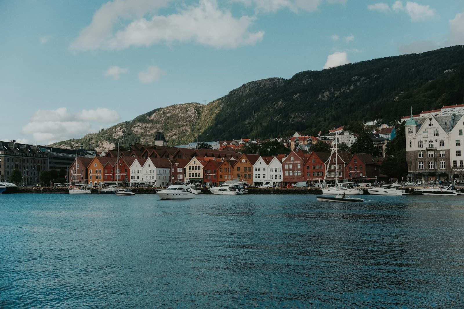 Bergen harbour and Bryggen waterfront.