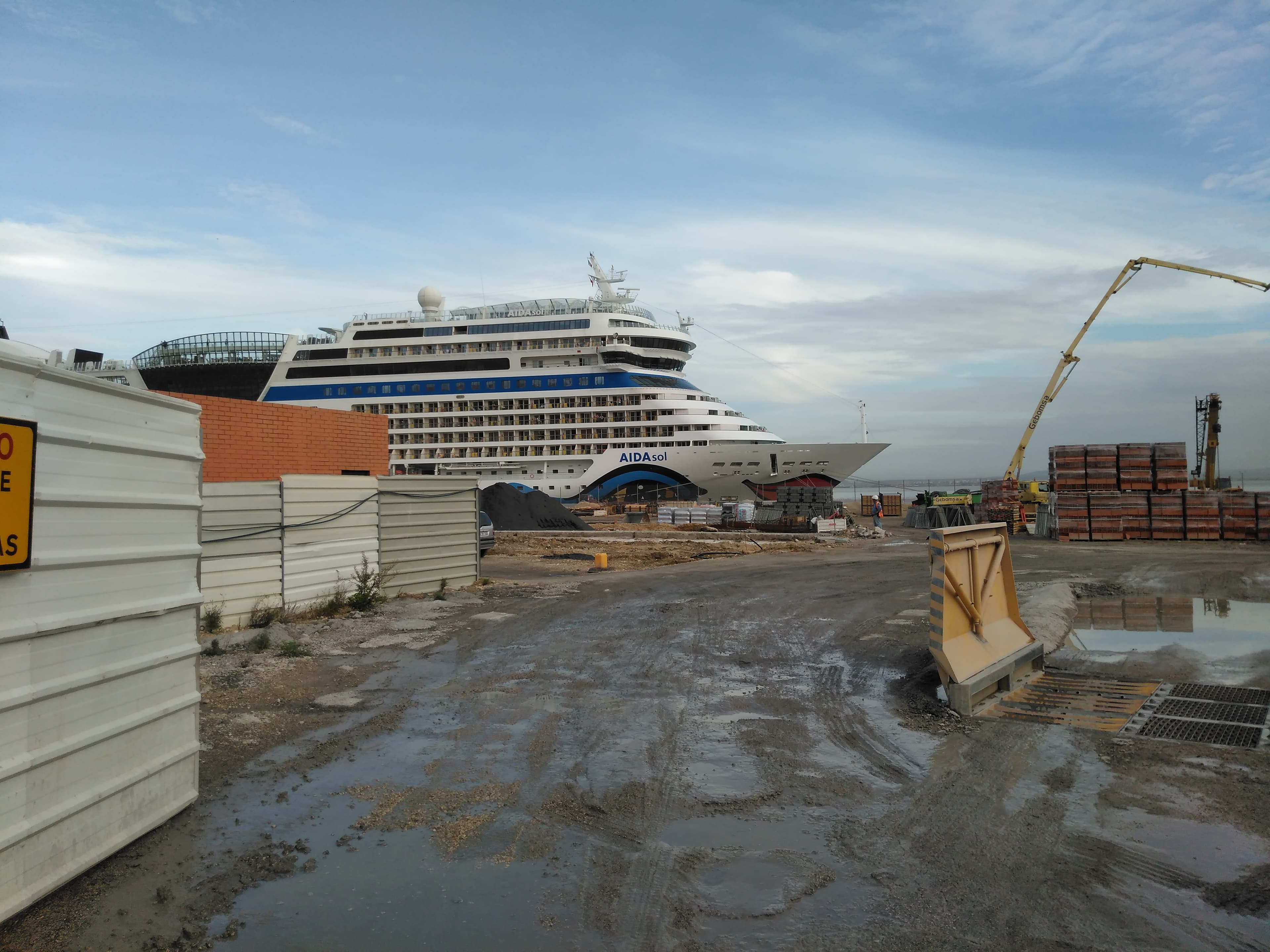 A cruise ship near the Lisbon Cruise Terminal.