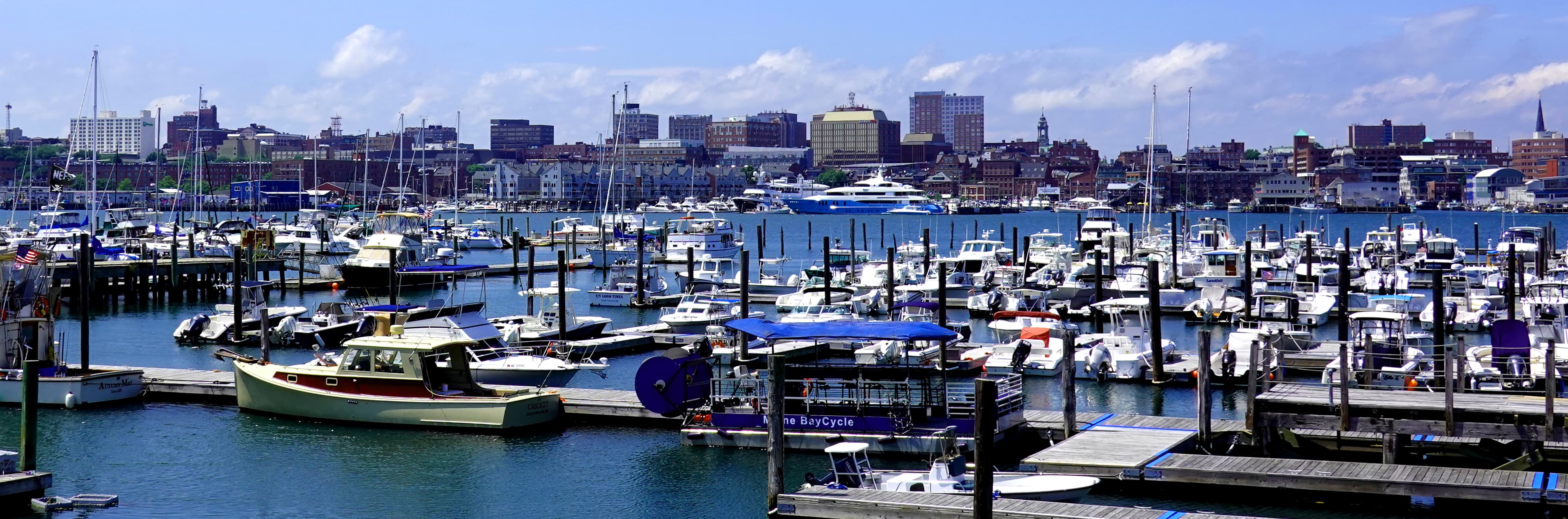 Portland, Maine waterfront skyline.