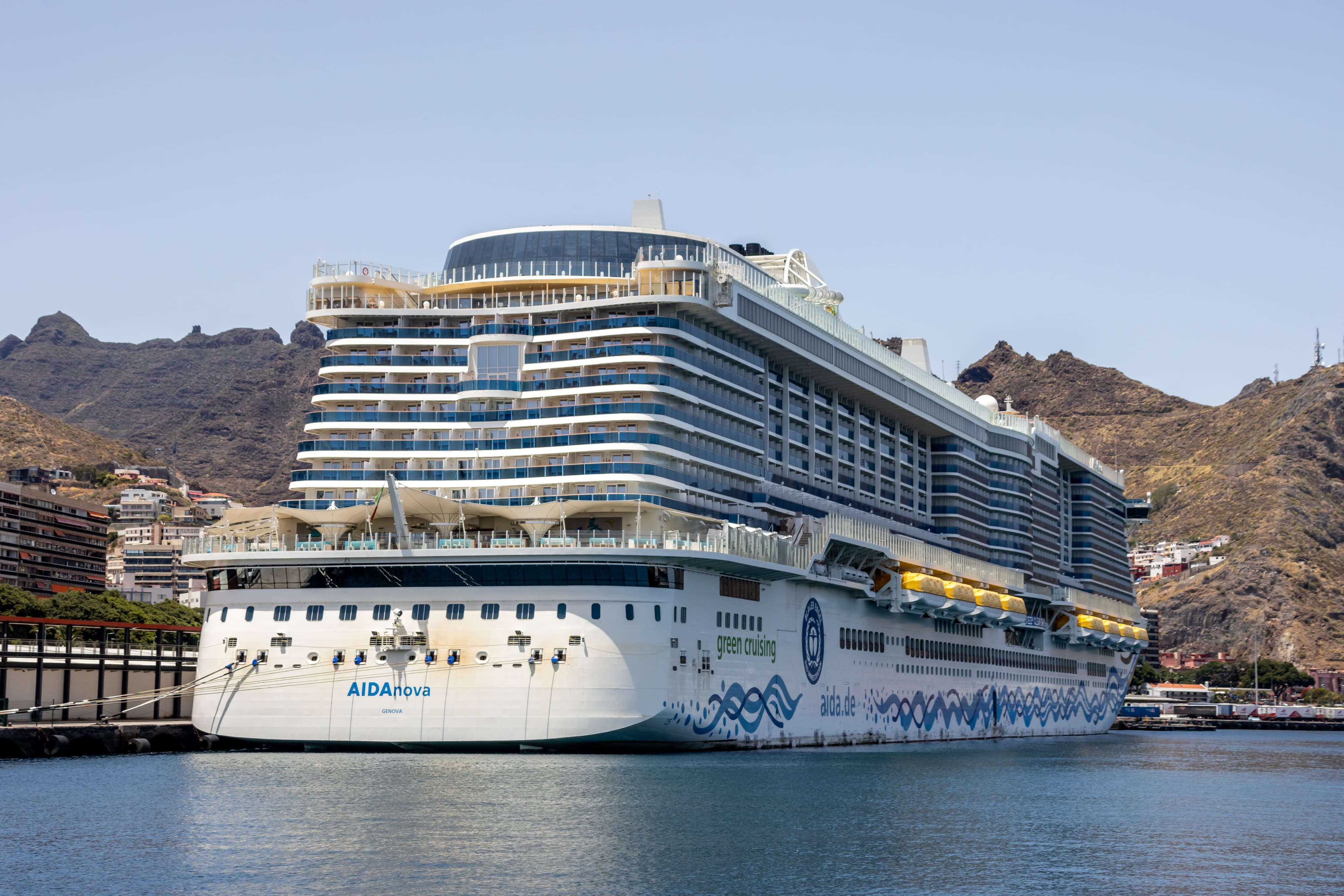 Cruise ship docked at the Port of Santa Cruz de Tenerife.