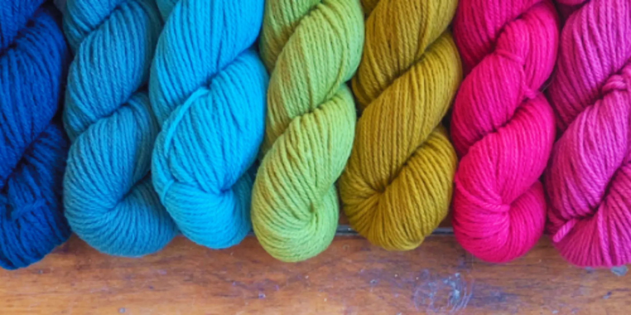 Yarn shelves at KnitWit Yarn Shop.